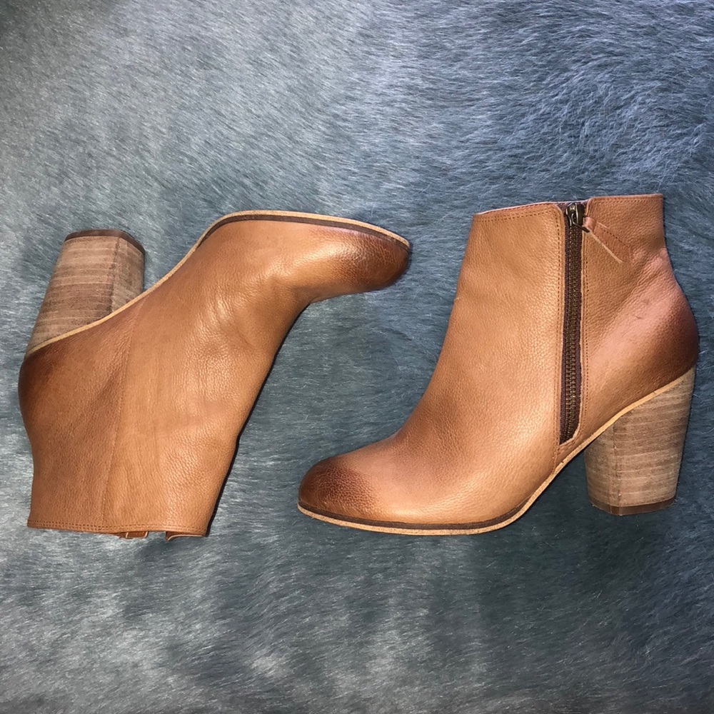 Tan Leather Ankle Booties